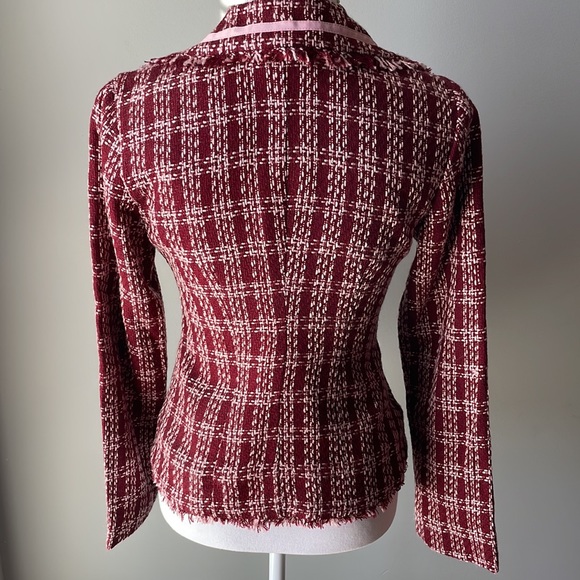 💝 Vertigo XS Burgundy lined tweed Blazer - Picture 3 of 7